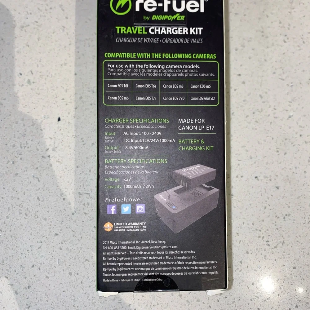 Re-Fuel Travel Charger Kit for Canon LP-E17